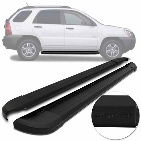 Estribo Lateral Kia Sportage 2005 a 2010 Plataforma Preta Com Ponteira Preta Shutt Modelo Original Menor preço em Estribo Lateral Kia Sportage 2005 a 2010 Plataforma Preta Com Ponteira Preta Shutt Modelo Original