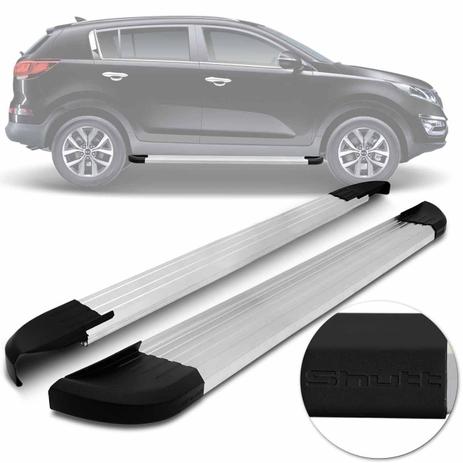 Estribo Lateral Kia Sportage 2011 A 2016 Plataforma Prata Com Ponteira Preta Shutt Modelo Original Menor preço em Estribo Lateral Kia Sportage 2011 A 2016 Plataforma Prata Com Ponteira Preta Shutt Modelo Original