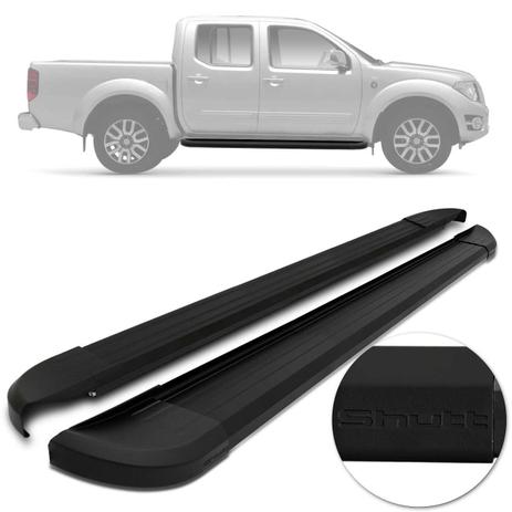 Estribo Lateral Nissan Frontier 2008 A 2016 Alumínio Preto Com Ponteira Preta Shutt Modelo Original Menor preço em Estribo Lateral Nissan Frontier 2008 A 2016 Alumínio Preto Com Ponteira Preta Shutt Modelo Original