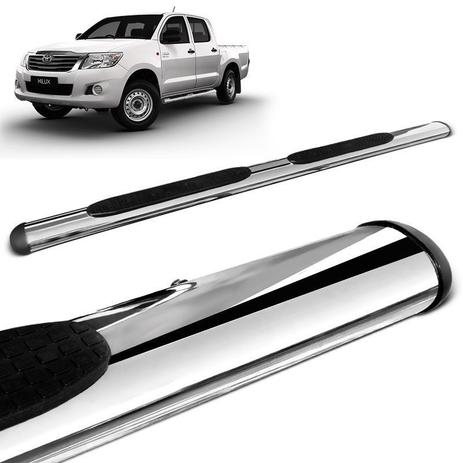 Estribo Lateral Oval Oblongo Tubolar Hilux Cromado - Gtnox Menor preço em Estribo Lateral Oval Oblongo Tubolar Hilux Cromado - Gtnox