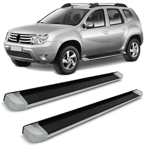Estribo Lateral Personalizado Duster 2011 a 2017 Preto e Cromado Ponta Cinza Original - Ck Menor preço em Estribo Lateral Personalizado Duster 2011 a 2017 Preto e Cromado Ponta Cinza Original - Ck
