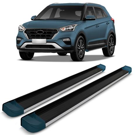 Estribo Lateral Personalizado Hyundai Creta 2017 e 2018 Ponteiras Azul Sky - Ck Menor preço em Estribo Lateral Personalizado Hyundai Creta 2017 e 2018 Ponteiras Azul Sky - Ck