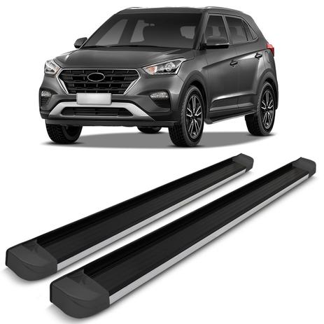 Estribo Lateral Personalizado Hyundai Creta 2017 e 2018 Ponteiras Cinza Titanium - Ck Menor preço em Estribo Lateral Personalizado Hyundai Creta 2017 e 2018 Ponteiras Cinza Titanium - Ck