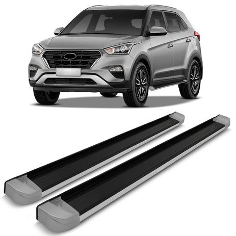 Estribo Lateral Personalizado Hyundai Creta 2017 e 2018 Ponteiras Prata Metal - Ck Menor preço em Estribo Lateral Personalizado Hyundai Creta 2017 e 2018 Ponteiras Prata Metal - Ck