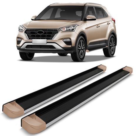 Estribo Lateral Personalizado Hyundai Creta 2017 e 2018 Ponteiras Prata Moonlight - Ck Menor preço em Estribo Lateral Personalizado Hyundai Creta 2017 e 2018 Ponteiras Prata Moonlight - Ck