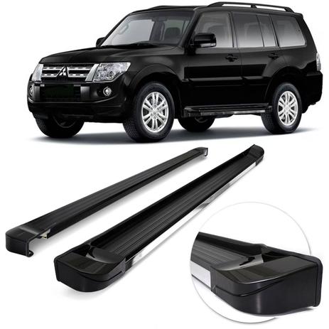 Estribo Lateral Personalizado Pajero Full 2008 a 2015 5P Preto e Cromado Ponta Preta Original - Ck Menor preço em Estribo Lateral Personalizado Pajero Full 2008 a 2015 5P Preto e Cromado Ponta Preta Original - Ck
