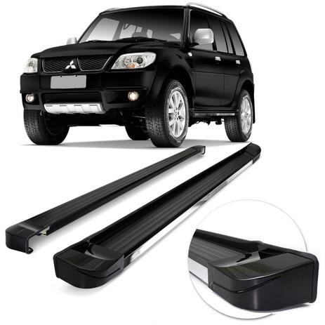 Estribo Lateral Personalizado Pajero TR4 2010 a 2014 Preto e Cromado Ponta Preta Original - Ck Menor preço em Estribo Lateral Personalizado Pajero TR4 2010 a 2014 Preto e Cromado Ponta Preta Original - Ck
