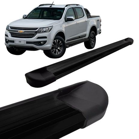 Estribo Lateral Preto Plataforma Alumínio Para Nova S10 2012/2017 - Vf Menor preço em Estribo Lateral Preto Plataforma Alumínio Para Nova S10 2012/2017 - Vf