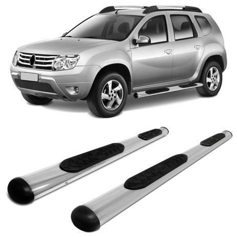 Estribo Lateral Renault Duster 12 13 14 15 16 17 18 19 Oblongo Oval Cromado Original Track Menor preço em Estribo Lateral Renault Duster 12 13 14 15 16 17 18 19 Oblongo Oval Cromado Original Track