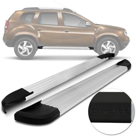 Estribo Lateral Renault Duster 2010 a 2019 Plataforma Prata Com Ponteira Preta Shutt Modelo Original Menor preço em Estribo Lateral Renault Duster 2010 a 2019 Plataforma Prata Com Ponteira Preta Shutt Modelo Original