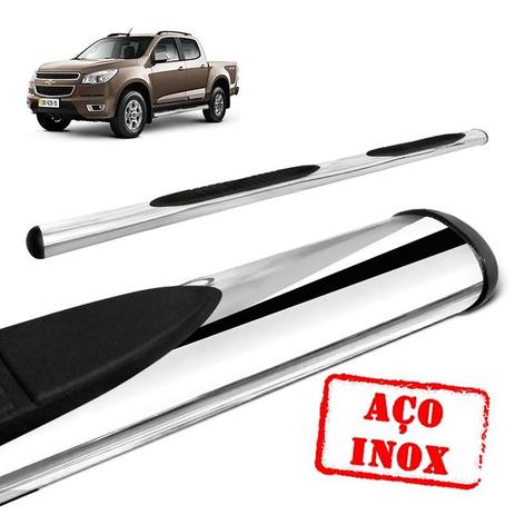 Estribo Lateral S10 2012 a 2019 Oval Cromado Em Aço Inox - Innox Menor preço em Estribo Lateral S10 2012 a 2019 Oval Cromado Em Aço Inox - Innox