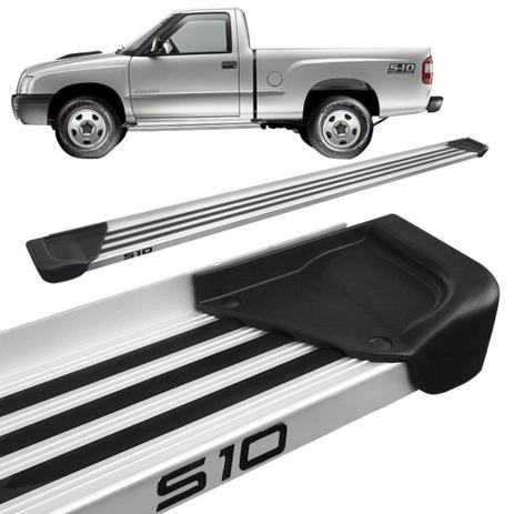 Estribo Lateral S10 CS 1995 a 2011 Aluminio Natural A1 - Gtnox Menor preço em Estribo Lateral S10 CS 1995 a 2011 Aluminio Natural A1 - Gtnox