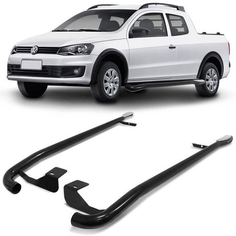 Estribo Lateral Saveiro G5 G6 10 11 12 13 14 15 16 17 18 19 Tubular Preto Pisante Cromado - Track Menor preço em Estribo Lateral Saveiro G5 G6 10 11 12 13 14 15 16 17 18 19 Tubular Preto Pisante Cromado - Track