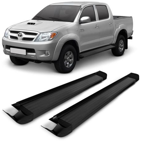Estribo Lateral Toyota Hilux Cabine Dupla 2005 a 2015 Plataforma Preto Ponteira Preta Original - Ck Menor preço em Estribo Lateral Toyota Hilux Cabine Dupla 2005 a 2015 Plataforma Preto Ponteira Preta Original - Ck