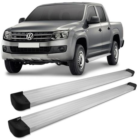Estribo Lateral VW Amarok Cabine Dupla 2010 a 2017 Plataforma Alumínio Ponteira Preta Original - Ck Menor preço em Estribo Lateral VW Amarok Cabine Dupla 2010 a 2017 Plataforma Alumínio Ponteira Preta Original - Ck