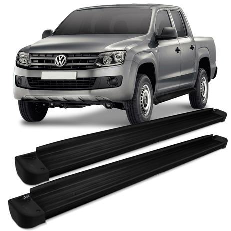 Estribo Lateral VW Amarok Cabine Dupla 2010 a 2017 Plataforma Preto Ponteira Preta Original - Ck Menor preço em Estribo Lateral VW Amarok Cabine Dupla 2010 a 2017 Plataforma Preto Ponteira Preta Original - Ck