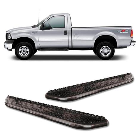 Estribo Tubolar F250 F350 Preto Lateral Cabine Simples - Comercial rede Menor preço em Estribo Tubolar F250 F350 Preto Lateral Cabine Simples - Comercial rede