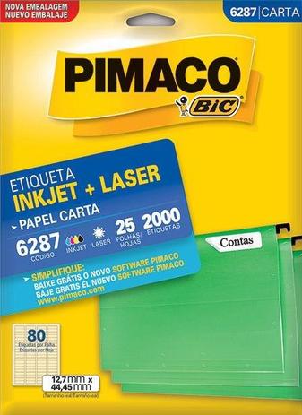 Etiqueta Inkjet/Laser Carta 6287 Pimaco Menor preço em Etiqueta Inkjet/Laser Carta 6287 Pimaco
