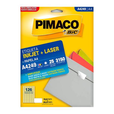 Etiqueta Pimaco InkJet+Laser Branca A4 249 Menor preço em Etiqueta Pimaco InkJet+Laser Branca A4 249