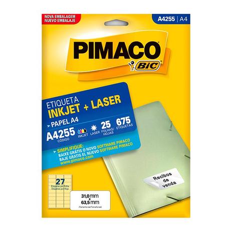 Etiqueta Pimaco InkJet+Laser Branca A4 255 Menor preço em Etiqueta Pimaco InkJet+Laser Branca A4 255