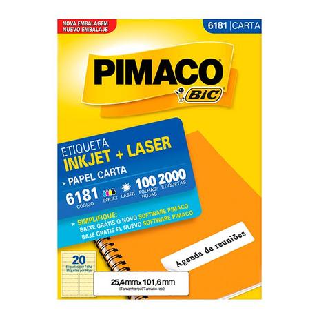 Etiqueta Pimaco InkJet+Laser Branca Carta 6181 Menor preço em Etiqueta Pimaco InkJet+Laser Branca Carta 6181