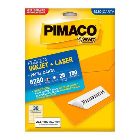 Etiqueta Pimaco InkJet+Laser Branca Carta 6280 Menor preço em Etiqueta Pimaco InkJet+Laser Branca Carta 6280