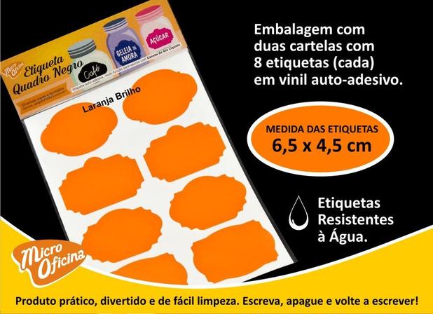Etiqueta Vinil Laranja Adesiva para Caneta Giz Líquido - Micro oficina é boa?