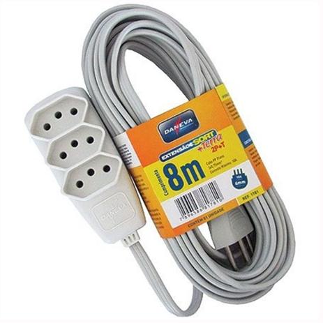 Extensão 3 Tomadas 2 P+T 10A/250V 8m Sort 1781 - Daneva Menor preço em Extensão 3 Tomadas 2 P+T 10A/250V 8m Sort 1781 - Daneva