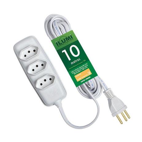 Extensão Compacta PP 3 Tomadas 10 metros Branca Bivolt Ilumi é ruim? Extensão Compacta PP 3 Tomadas 10 metros Branca Bivolt Ilumi é boa?