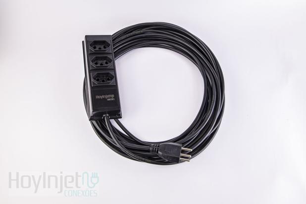 Extensão elétrica 03 tomadas, cabo flex pp 3x1,0mm 10m com plug injetado 10a - Hoyinjet Menor preço em Extensão elétrica 03 tomadas, cabo flex pp 3x1,0mm 10m com plug injetado 10a - Hoyinjet