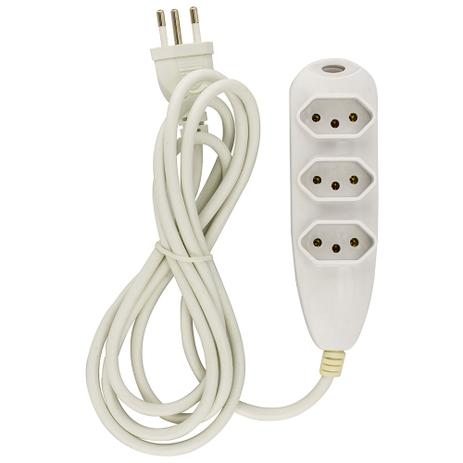 Extensão Elétrica 3 Saídas - 2 Polos + Terra - Chip sce Menor preço em Extensão Elétrica 3 Saídas - 2 Polos + Terra - Chip sce