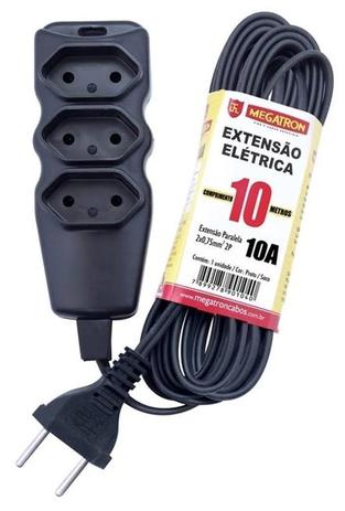 Extensão Elétrica 3 Tomadas 2P+T 10A 10 metros - Megacabos ind.com. Menor preço em Extensão Elétrica 3 Tomadas 2P+T 10A 10 metros - Megacabos ind.com.