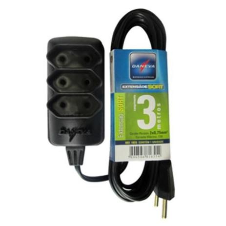 Extensão Elétrica 3m Preto Daneva Sort Menor preço em Extensão Elétrica 3m Preto Daneva Sort