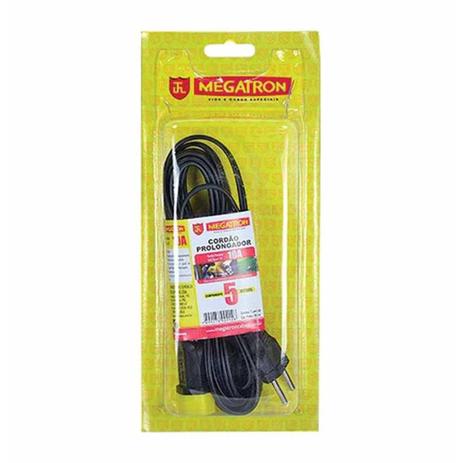 Extensao multi-uso 01 tomada 2p 5m preto / un / megatron Menor preço em Extensao multi-uso 01 tomada 2p 5m preto / un / megatron
