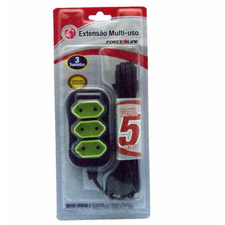 Extensao multi-uso tripla 5m 0180200238 / un / force line Menor preço em Extensao multi-uso tripla 5m 0180200238 / un / force line