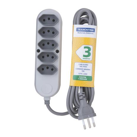 Extensão Múltipla 5 Tomadas 10A 250V 3 Metros 57504030 Tramontina Menor preço em Extensão Múltipla 5 Tomadas 10A 250V 3 Metros 57504030 Tramontina