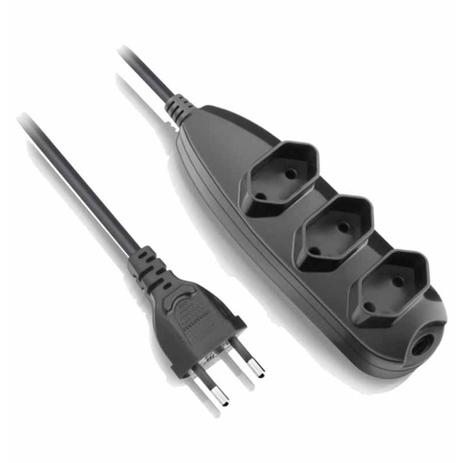 Extensao paralelo 10a tripla 2 pinos 3m preto / un / megatron Menor preço em Extensao paralelo 10a tripla 2 pinos 3m preto / un / megatron