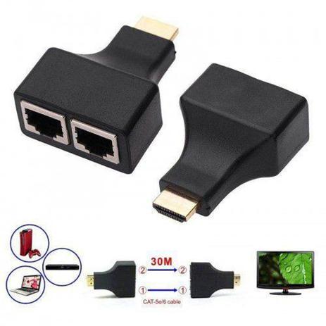 Extensor Adaptador Hdmi ate 30 Metros Cabo De Rede Utp Rj45 Cat5 - Importhk - Everest Menor preço em Extensor Adaptador Hdmi ate 30 Metros Cabo De Rede Utp Rj45 Cat5 - Importhk - Everest