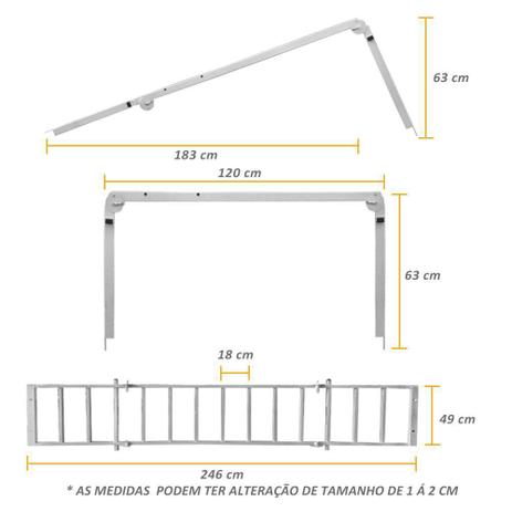 Extensor De Caçamba Hilux 2005 a 2015 Rampa Reforçado 350kg EDR - Gtnox Menor preço em Extensor De Caçamba Hilux 2005 a 2015 Rampa Reforçado 350kg EDR - Gtnox