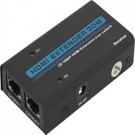 Extensor de HDMI 1080P 3D com LAN RJ45 30M CB0332 Preto Rontek Menor preço em Extensor de HDMI 1080P 3D com LAN RJ45 30M CB0332 Preto Rontek