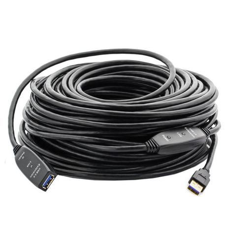 Extensor USB 3.0 Ativo com Repetidor A Macho X A Fêmea 20 Metros - Win Cabos Menor preço em Extensor USB 3.0 Ativo com Repetidor A Macho X A Fêmea 20 Metros - Win Cabos