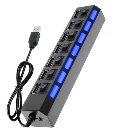 Extensor Usb Hub 7 Portas 2.0 E 1.1 com Botão Liga Desliga Luz Led - Lehmox Menor preço em Extensor Usb Hub 7 Portas 2.0 E 1.1 com Botão Liga Desliga Luz Led - Lehmox