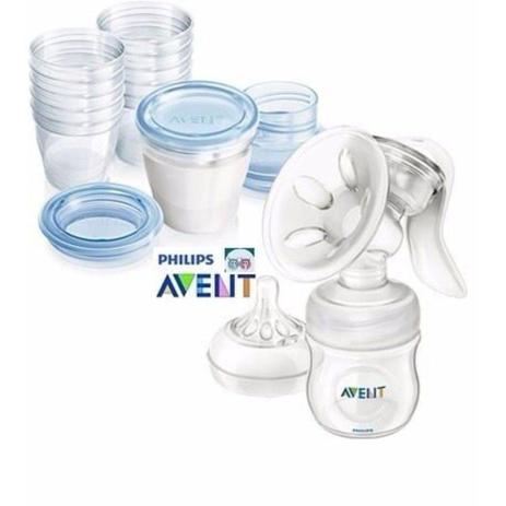 Extrator De Leite Com Mamadeira Avent 125ml + Kit Com 10 Copos Armazenamento De Leite Menor preço em Extrator De Leite Com Mamadeira Avent 125ml + Kit Com 10 Copos Armazenamento De Leite