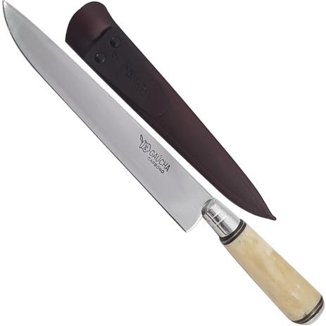 Faca 9 Churrasco Aço Carbono Cabo De Osso Bainha De Couro - Facas Gaúcha é ruim? Faca 9 Churrasco Aço Carbono Cabo De Osso Bainha De Couro - Facas Gaúcha é boa?