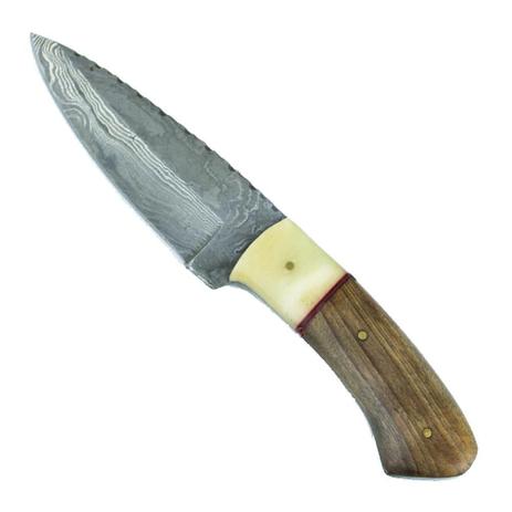 Faca Artesanal Paquistão 8” Aço Damasco Cabo Em Osso 02 Crosster Menor preço em Faca Artesanal Paquistão 8” Aço Damasco Cabo Em Osso 02 Crosster