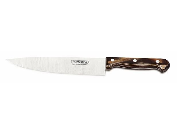 Faca chef 8 polywood castanho lamina de aco inox e cabo de madeira tramontina é boa?