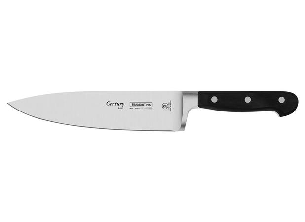 Faca Cozinha Aço Inox 8 Polegadas Cabo Preto Century Tramontina - TRM 993 Menor preço em Faca Cozinha Aço Inox 8 Polegadas Cabo Preto Century Tramontina - TRM 993
