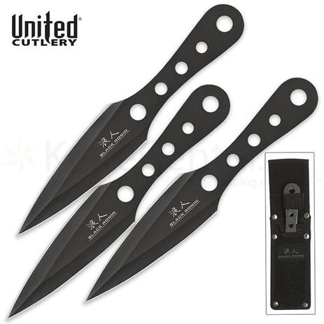 Menor preço em Faca De Arremesso United Cutlery Preta Conj 3 Facas Crosster