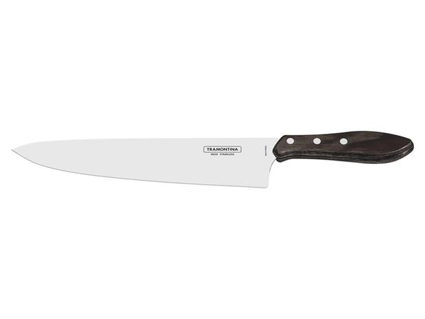 Faca para carne 10 polywood castanho lamina de aco inox e cabo de madeira tramontina é boa?