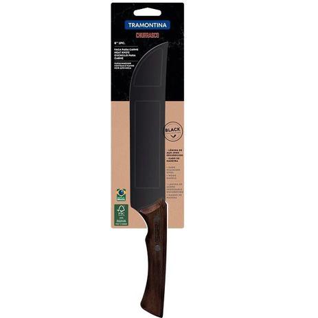 Faca para Carne 8" Tramontina Churrasco BLACK com Lamina em AÇO INOX 22843/108 Menor preço em Faca para Carne 8" Tramontina Churrasco BLACK com Lamina em AÇO INOX 22843/108